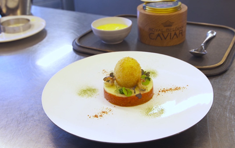 Een gerecht gemaakt op basis van Royal Belgian Caviar